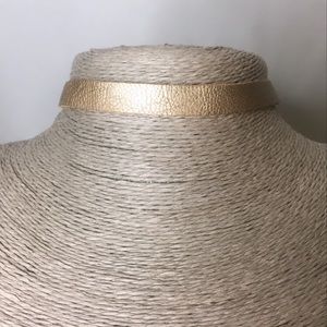 Handmade Genuine Leather Champagne Choker Necklace